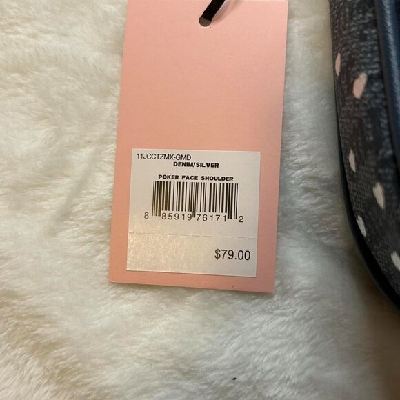 Juicy Couture “Poker Face Shoulder” bag in denim/silver - Picture 2 of 4